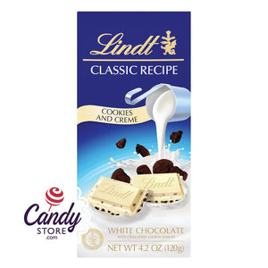 Lindt Bar Classic White Chocolate Cookies & Creme 4.2oz - 72ct CandyStore.com