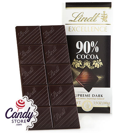 Lindt Excellence 90% Dark Chocolate Bars 12ct - CandyStore.com