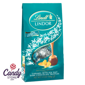 Lindt Lindor Dark Chocolate Caramel With Sea Salt Truffles 5.1oz Bag - 6ct CandyStore.com