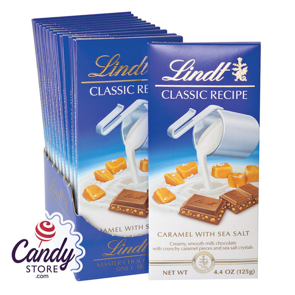 Lindt Milk Chocolate Caramel With Sea Salt 4.4oz Bar - 12ct CandyStore.com