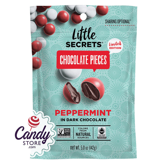 Little Secrets Chocolate Pieces Peppermint In Dark Chocolate 5oz Pouch - 8ct CandyStore.com