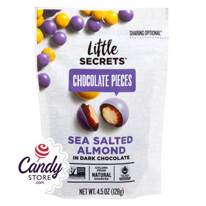 Little Secrets Chocolate Pieces Sea Salted Almond In Dark Chocolate 4.5oz Pouch - 8ct CandyStore.com