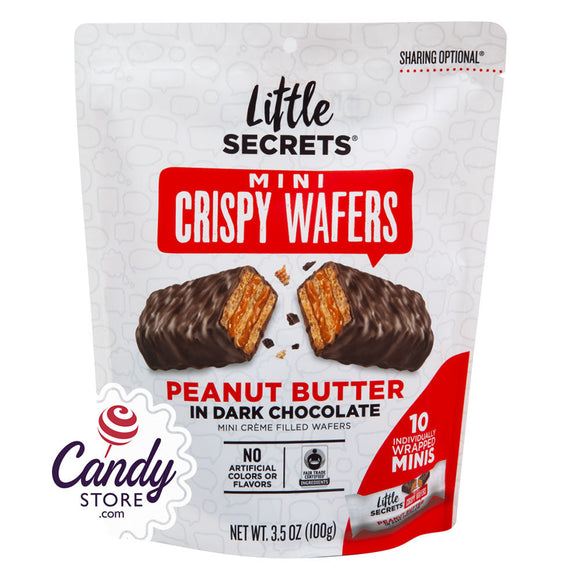 Little Secrets Dark Chocolate Peanut Butter Crispy Wafers 3.5oz Pouch - 6ct CandyStore.com