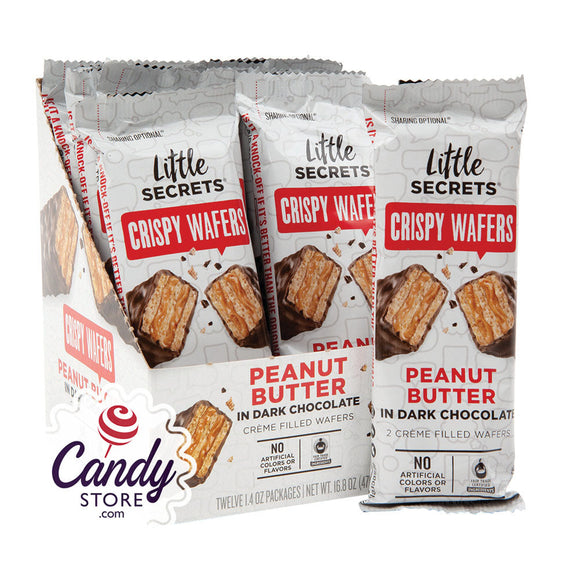 Little Secrets Peanut Butter Dark Chocolate Crispy Wafers 1.4oz Pouch - 96ct CandyStore.com