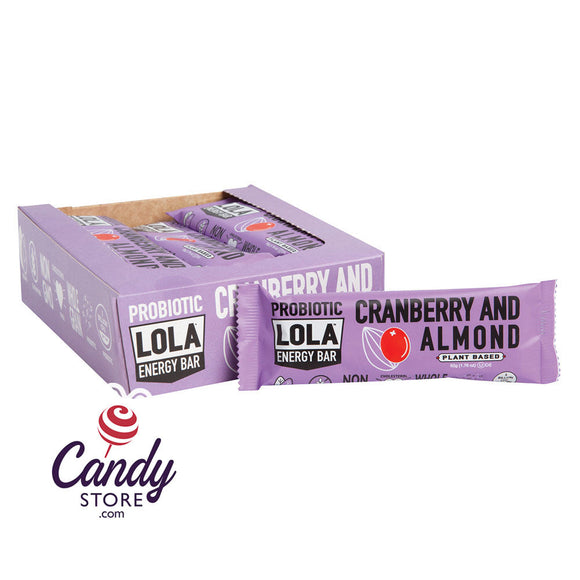 Lola Snacks Probiotic Cranberry Almond Bar 1.76oz - 72ct CandyStore.com