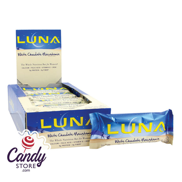 Luna White Chocolate Macadamia 1.6oz Bar - 15ct CandyStore.com