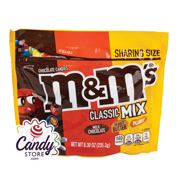 M&M's Milk Chocolate Classic Mix 8.3oz Pouch - 8ct CandyStore.com