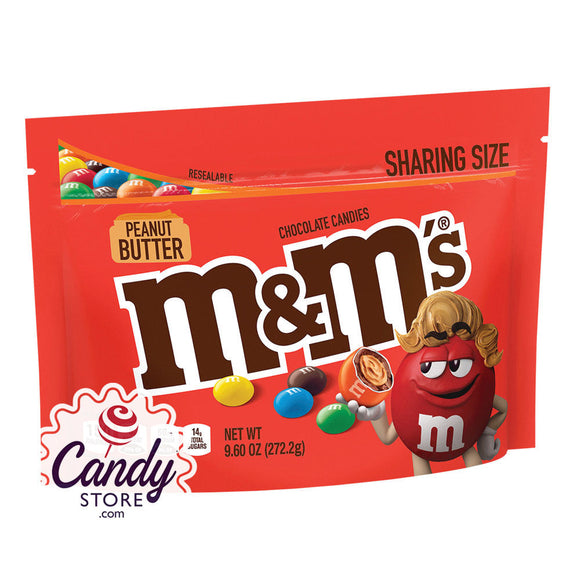 M&M's Peanut Butter 9.6oz Pouch - 8ct CandyStore.com