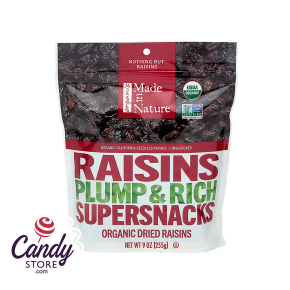 Made In Nature Organic Raisins 9oz Peg Bags - 6ct CandyStore.com