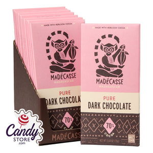 Madecasse 70% Dark Chocolate 2.64oz Bar - 12ct CandyStore.com