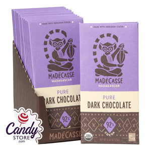 Madecasse 92% Dark Chocolate 2.64oz Bar - 12ct CandyStore.com