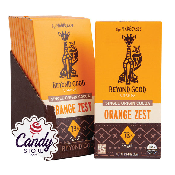 Madecasse Beyond Good 73% Chocolate Orange Zest 2.64oz Bar - 144ct CandyStore.com
