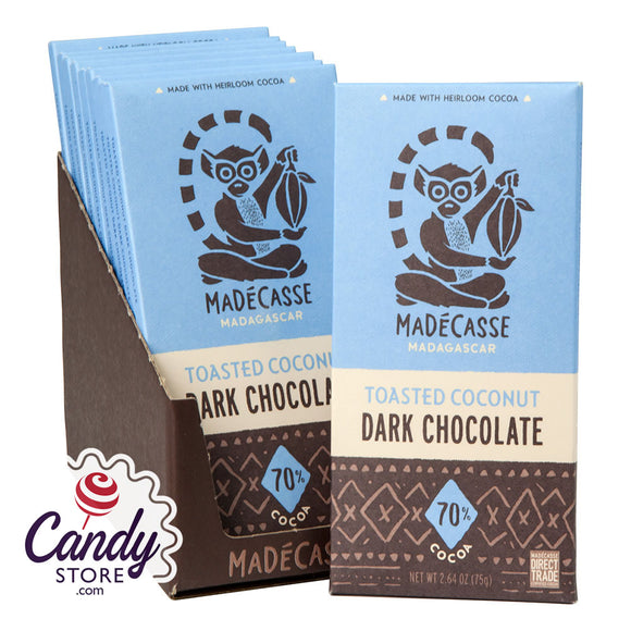 Madecasse Dark Chocolate Toasted Coconut 2.64oz Bar - 10ct CandyStore.com