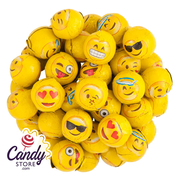 Madelaine Milk Chocolate Foiled Emoji Balls - 10lb CandyStore.com