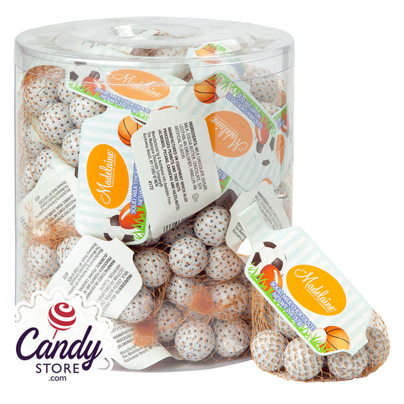 Madelaine Milk Chocolate Foiled Golf Balls 2oz Mesh Bag - 24ct CandyStore.com