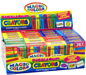 Magic Colors Bubble Gum Crayons - 24ct CandyStore.com
