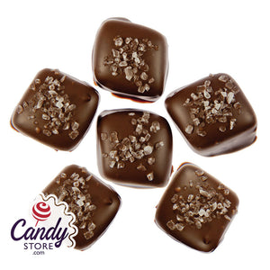 Maltitol Dark Chocolate Sea Salt Caramels - 5lb CandyStore.com
