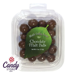 Maple Valley Farms Chocolate Malt Balls 4oz Peg Tub - 6ct CandyStore.com