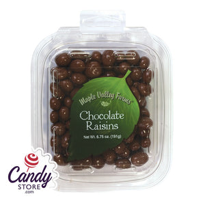 Maple Valley Farms Milk Chocolate Raisins 6.75oz Peg Tub - 6ct CandyStore.com
