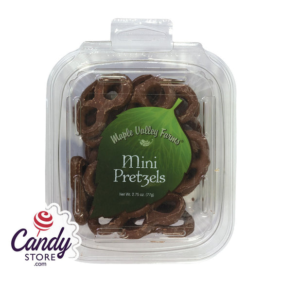 Maple Valley Farms Mini Chocolate Pretzels 2.75oz Peg Tub - 6ct CandyStore.com
