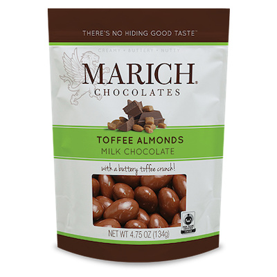 Marich Chocolate Toffee Almonds 4.5oz Bags - 12ct CandyStore.com