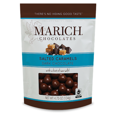 Marich Dark Chocolate Salted Caramels 4.75oz Bags - 9ct CandyStore.com