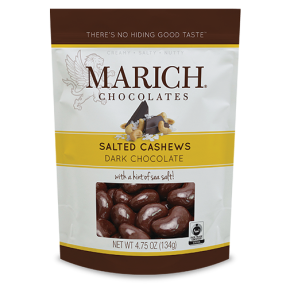 Marich Dark Chocolate Salted Cashews 4.75oz Bags - 9ct CandyStore.com