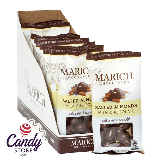 Marich Milk Chocolate Salted Almonds 2.3oz - 12ct CandyStore.com