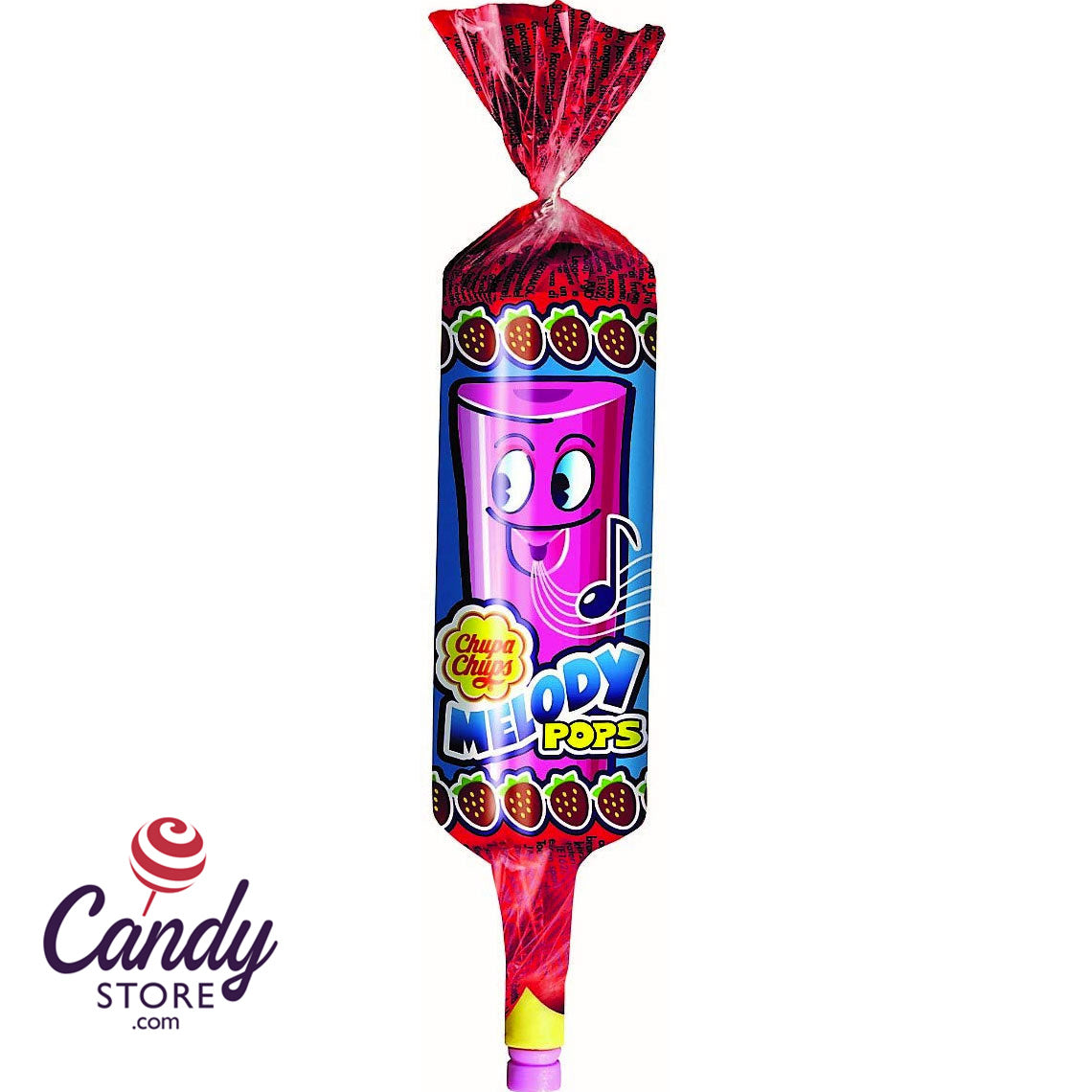 Melody Pops Whistle Lollipops Strawberry - 48ct | CandyStore