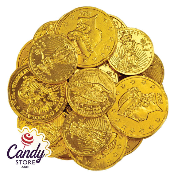 Milk Chocolate Gold Gelt Coins - 10lb Assorted Sizes CandyStore.com