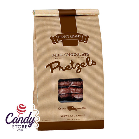 Milk Chocolate Pretzels 5.5oz Bag Nancy Adams - 12ct CandyStore.com