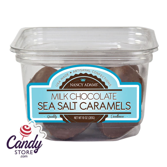 Milk Chocolate Sea Salt Caramels 10oz Tub Nancy Adams - 12ct CandyStore.com