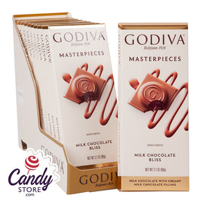 Milk Godiva Chocolate Bliss Masterpiece 3oz Bar - 10ct CandyStore.com
