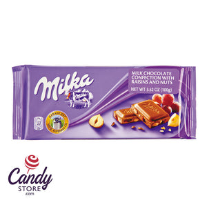 Milka Raisins & Nuts Bar 3.5oz - 22ct CandyStore.com
