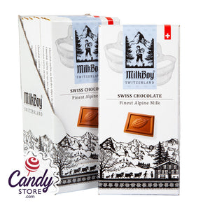 Milkboy Swiss Alpine Milk Chocolate 3.5oz Bar - 10ct CandyStore.com