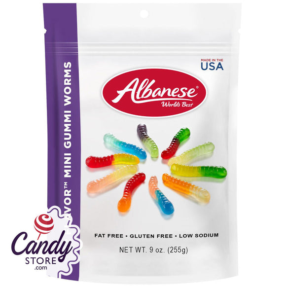 Mini Gummi Worms 12 Flavor Peg Bag - 6ct CandyStore.com