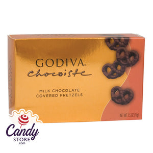 Mini Milk Godiva Chocolate Covered Pretzels 2.5oz Box - 10ct CandyStore.com