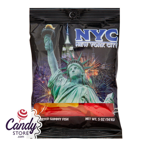 NYC Souvenir Liberty Firework 5oz Digibag With Assorted Fish - 24ct CandyStore.com