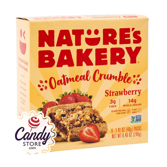 Nature's Bakery Oatmeal Crumble Bar Strawberry 8.46oz Boxes - 6ct CandyStore.com