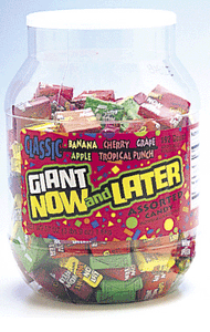 Now & Later Giant Fruit Chews - 192ct Tub CandyStore.com