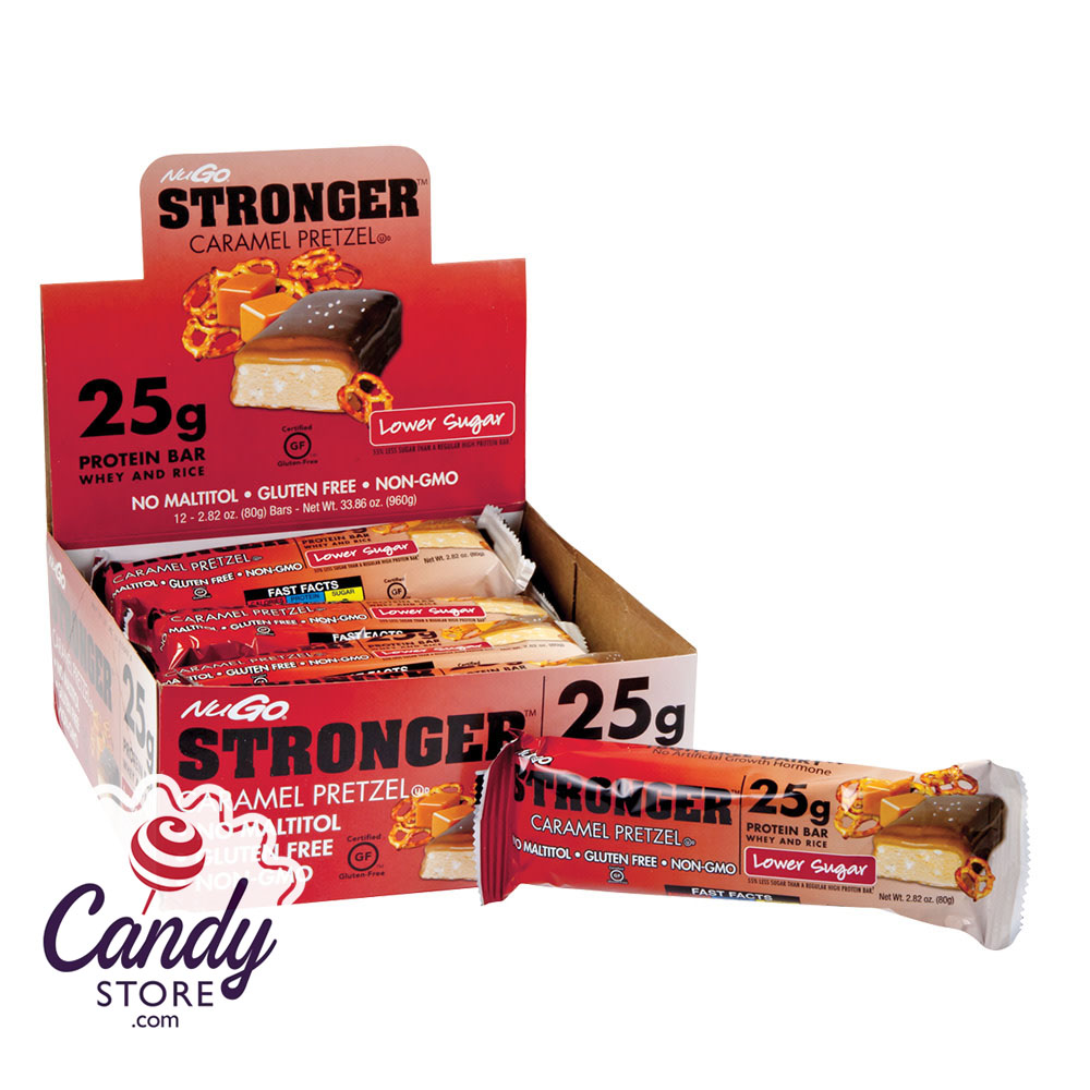 Nugo Stronger Caramel Pretzel Protein Bar 2.82oz 12ct