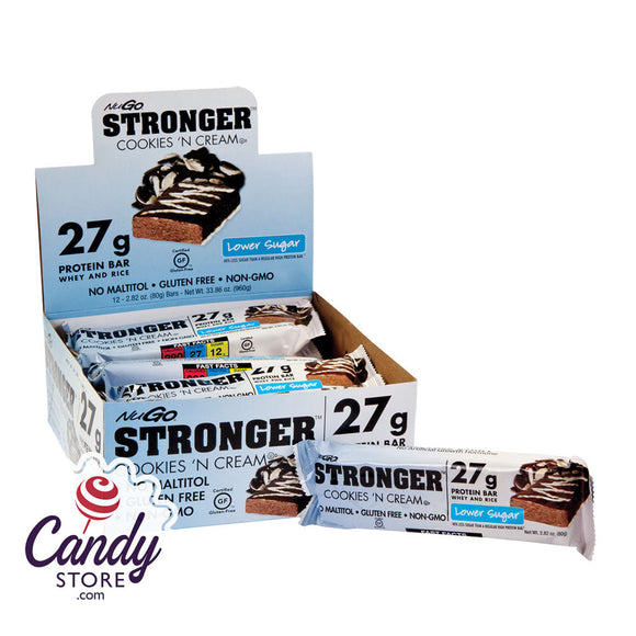 Nugo Stronger Cookies 'N Cream Protein Bar 2.82oz - 12ct CandyStore.com