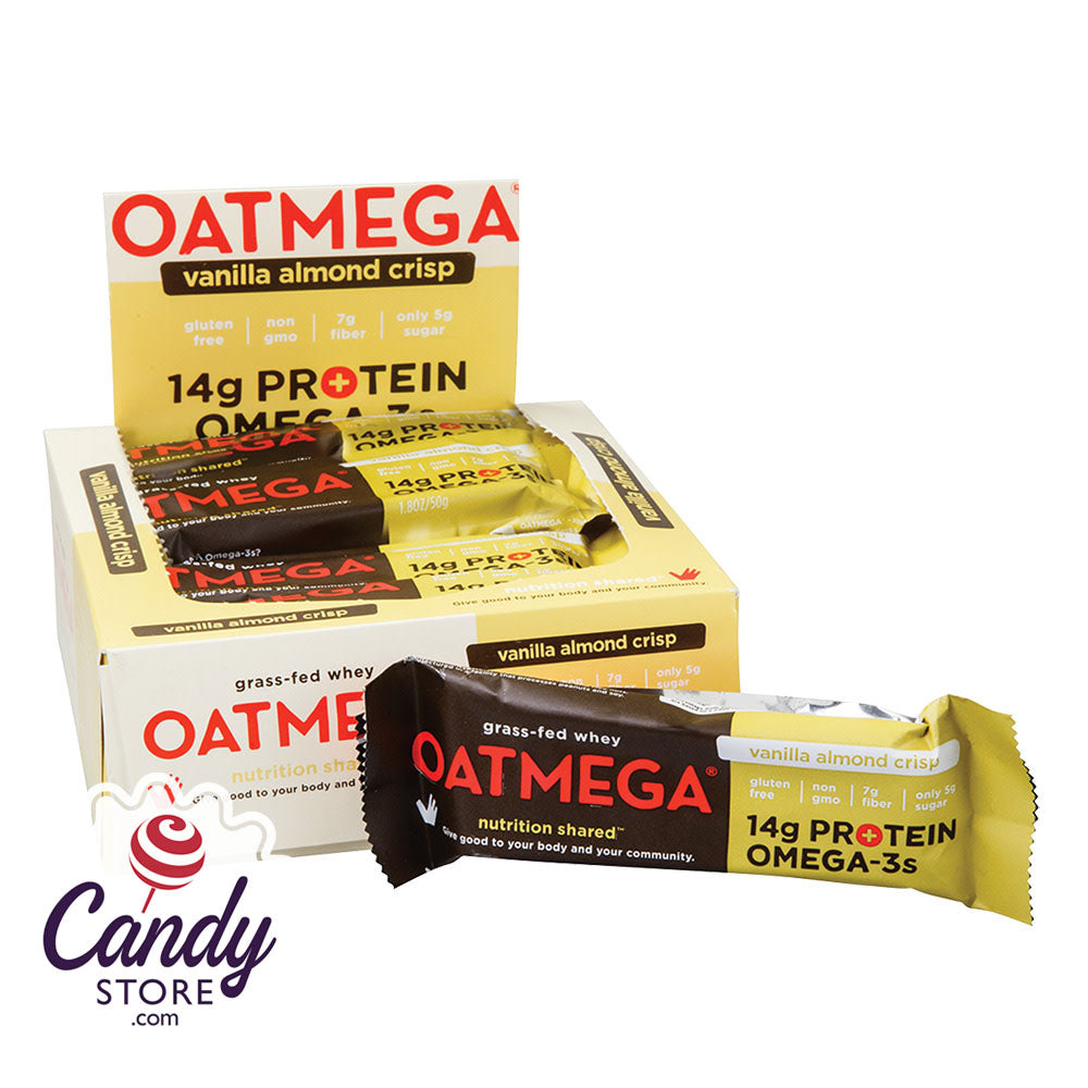 Oatmega Vanilla Almond Crisp Bar 1.8oz - 12ct CandyStore.com