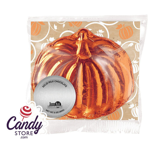 Orange Foiled Milk Chocolate Pumpkin 3oz - 18ct CandyStore.com