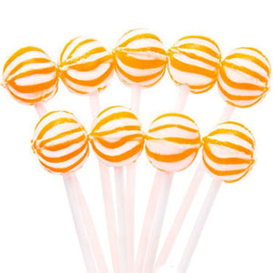 Orange Striped Ball Petite Lollipops - 400ct CandyStore.com
