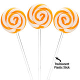 Orange Swipple Pops - 48ct Petite Swirly Lollipops CandyStore.com