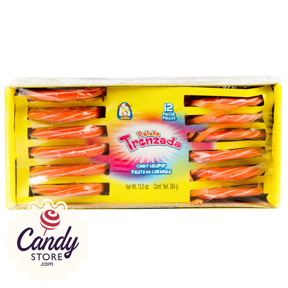 Orange Swirl Pops Paleta Trenzada - 12ct CandyStore.com