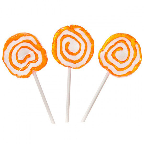 Orange & White Hypno Pops Lollipops - 100ct CandyStore.com