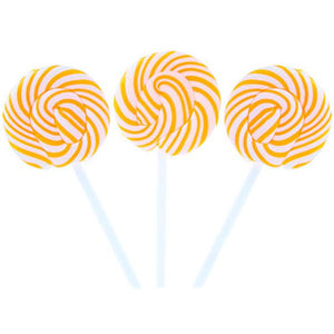Orange & White Squiggly Pops Lollipops - 48ct CandyStore.com