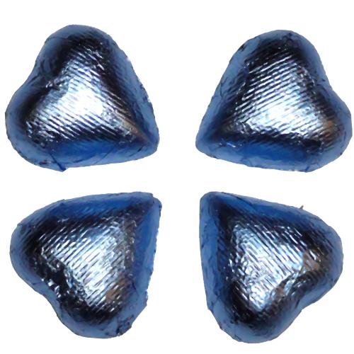 Pastel Blue Foil Hearts - 10lb Bulk CandyStore.com